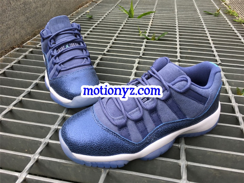 Authentic Air Jordan 11 Low GS Blue Moon